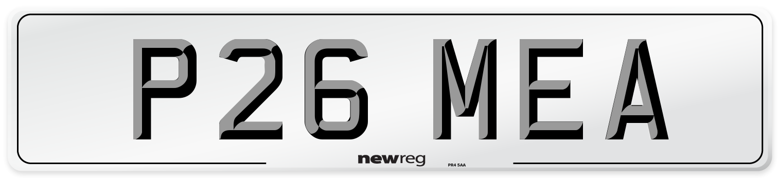 P26 MEA Number Plate from New Reg